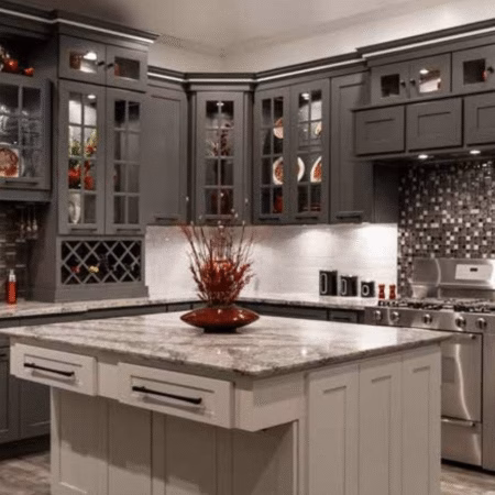 Platinum Shaker Nuvelle Cabinets